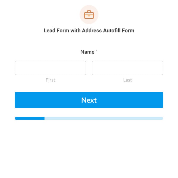 Lead Form with Address Autofill Form Template