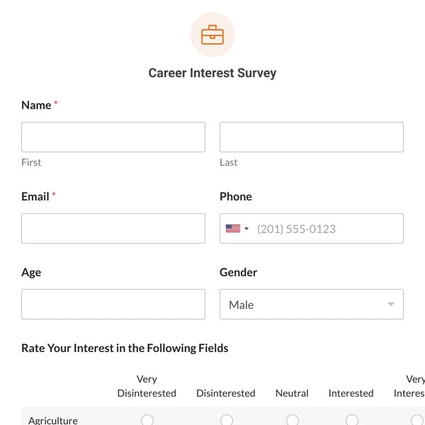 Career Interest Survey Template