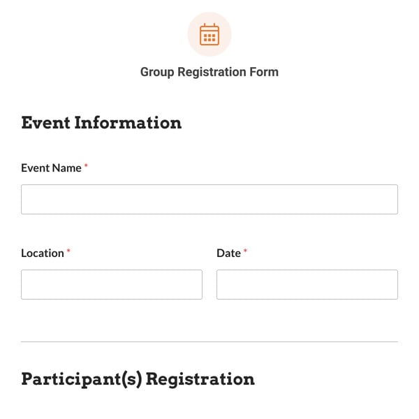 Group Registration Form Template