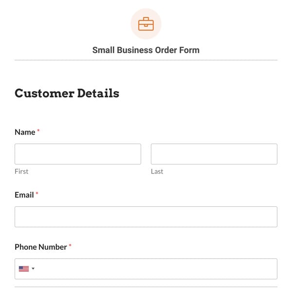 Small Business Order Form Template