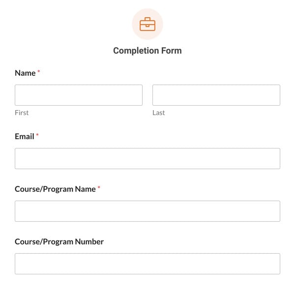 Completion Form Template