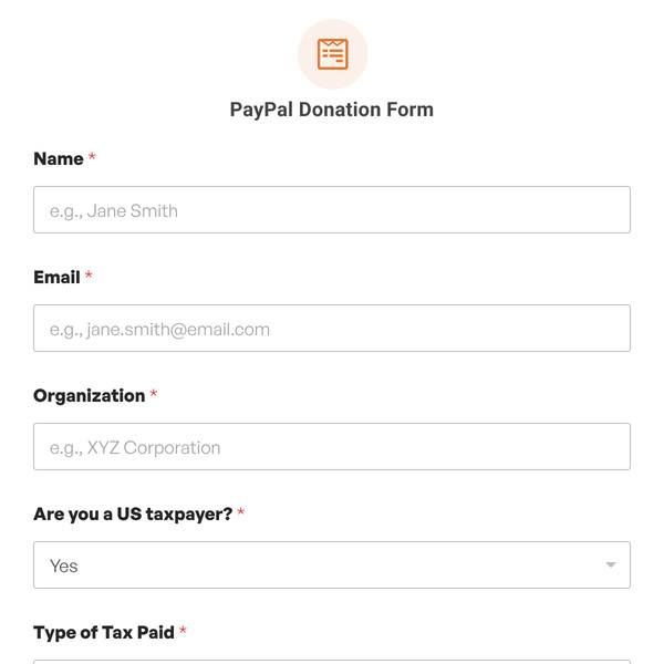 PayPal Donation Form Template