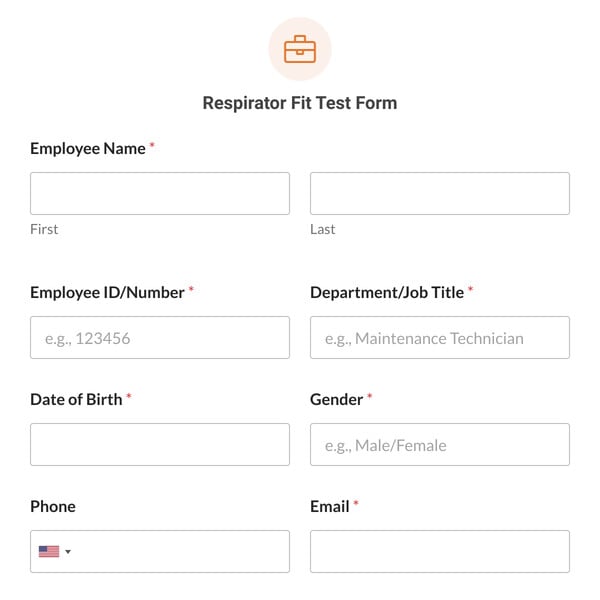 Respirator Fit Test Form Template
