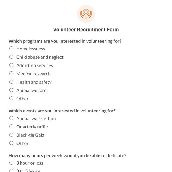 Volunteer Recruitment Form Template