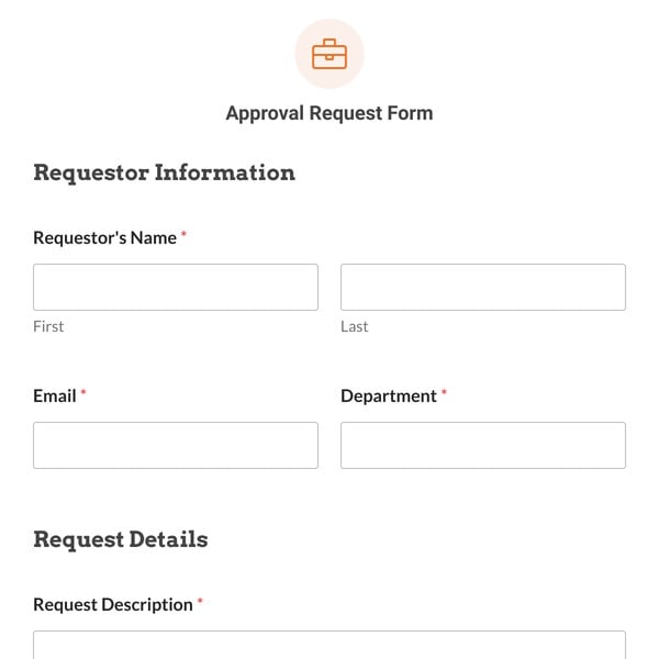 Approval Request Form Template