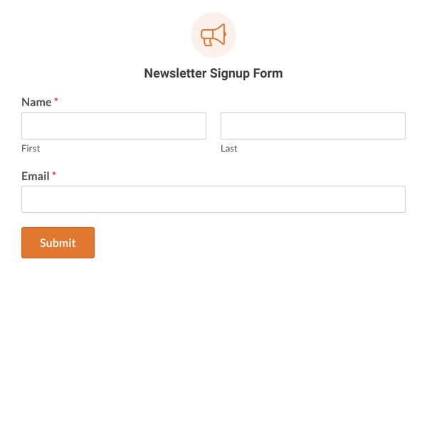Newsletter Signup Form Template