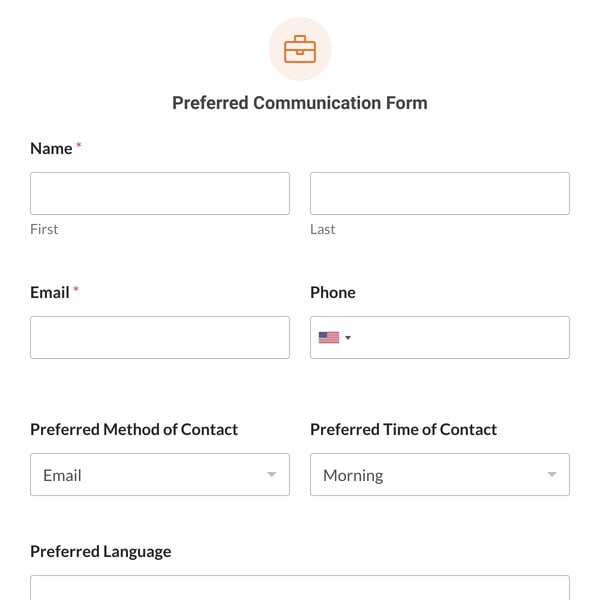 Preferred Communication Form Template