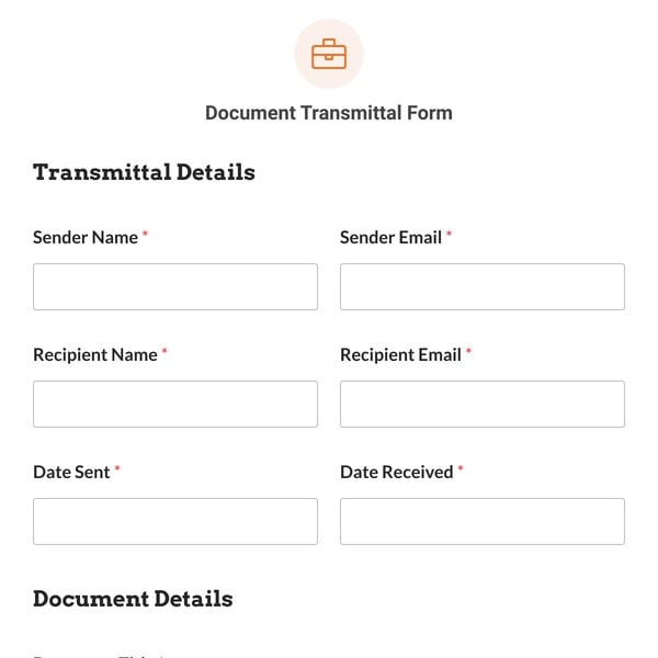 Document Transmittal Form Template