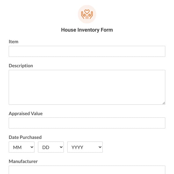 House Inventory Form Template