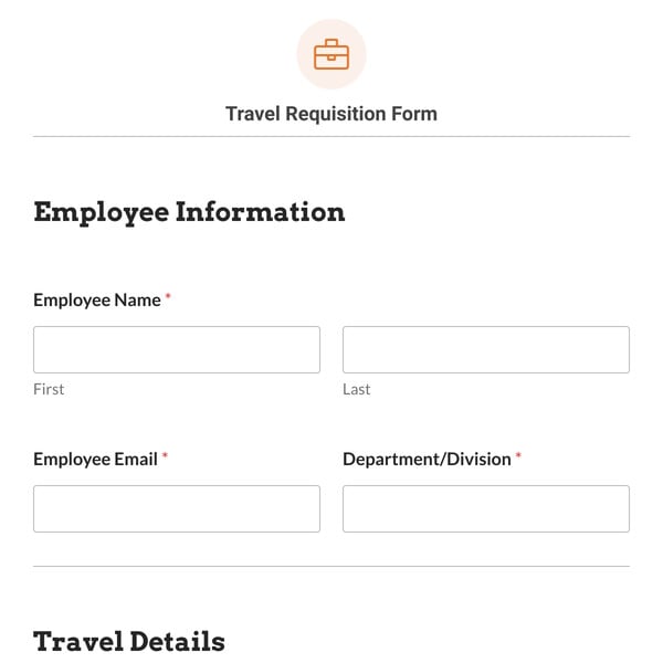 Travel Requisition Form Template