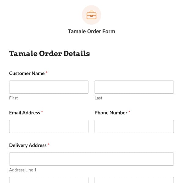 Tamale Order Form Template