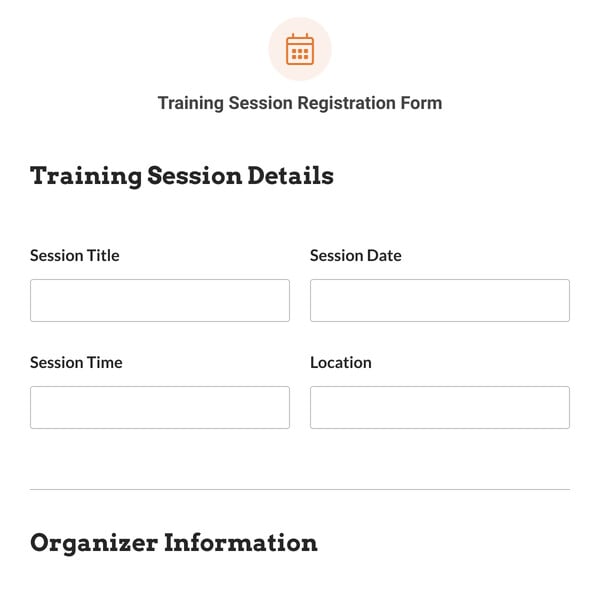 Training Session Registration Form