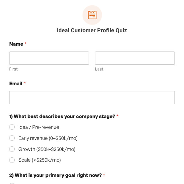 Ideal Customer Profile Quiz Template