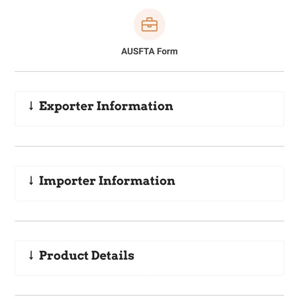 AUSFTA Form Template