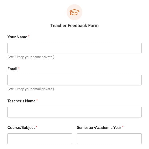 Teacher Feedback Form Template
