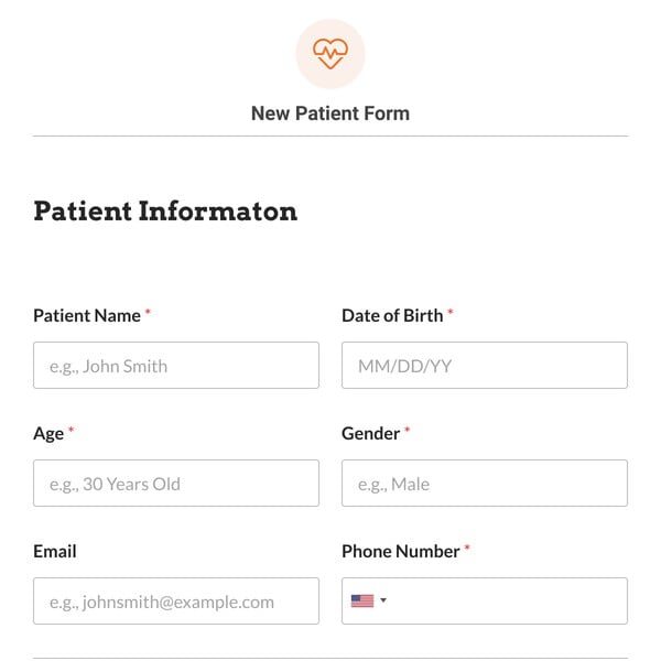 New Patient Form Template
