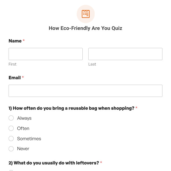 How Eco-Friendly Are You Quiz Template