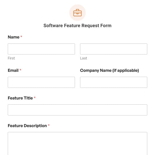 Software Feature Request Form Template