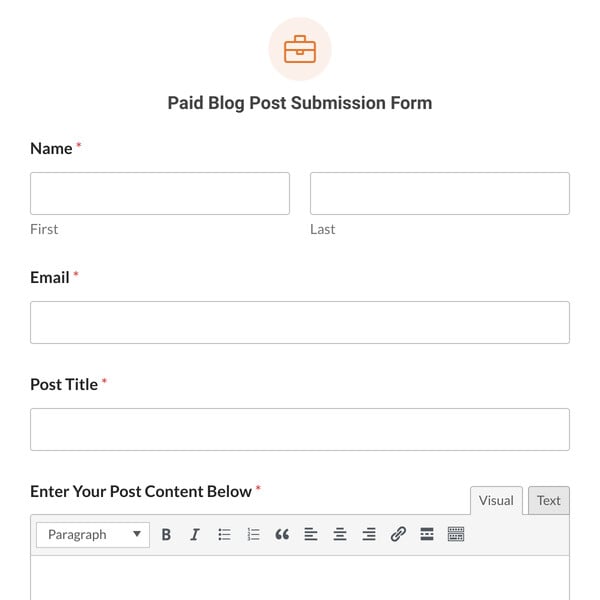 Paid Blog Post Submission Form Template