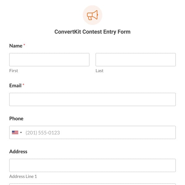 ConvertKit Contest Entry Form Template