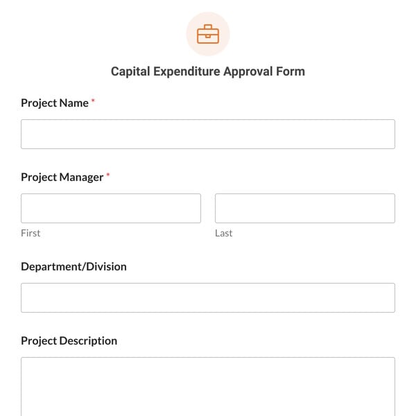 Capital Expenditure Approval Form Template