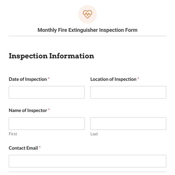 Monthly Fire Extinguisher Inspection Form Template