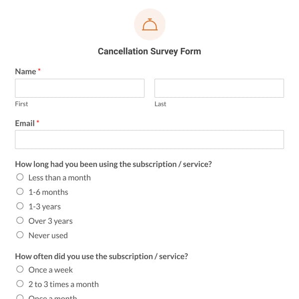 Cancellation Survey Form Template