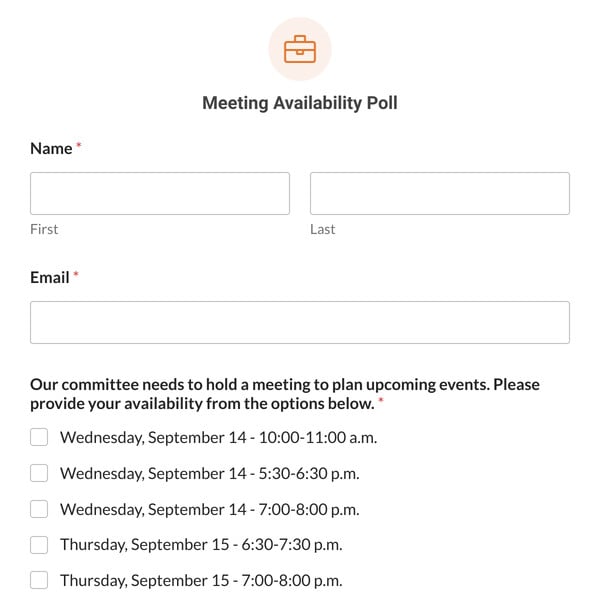 Meeting Availability Poll Template