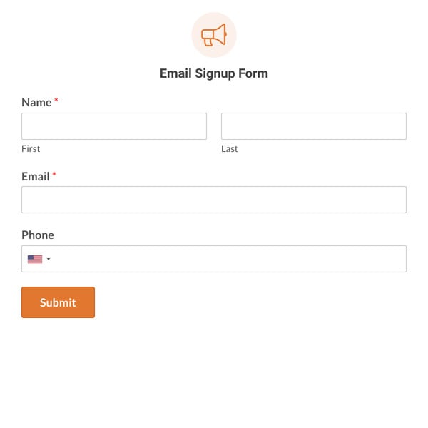 Email Signup Form Template