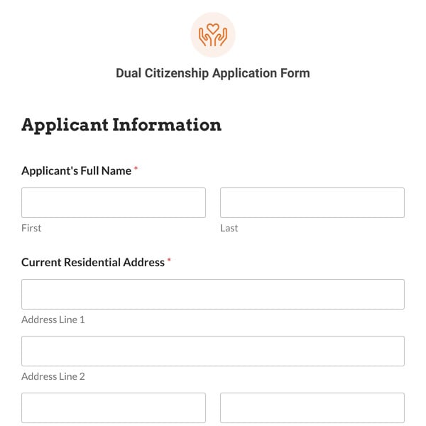 Dual Citizenship Application Form Template