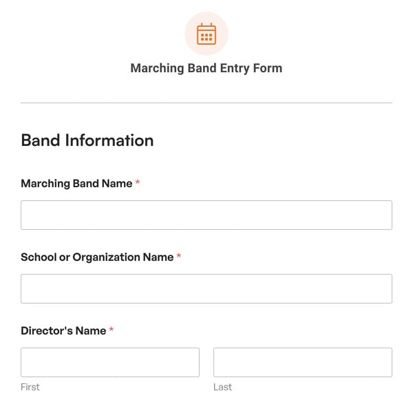 Marching Band Entry Form Template