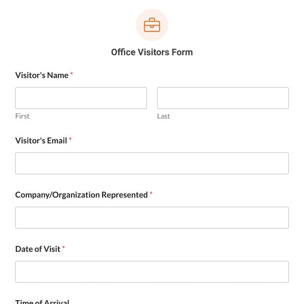 Office Visitors Form Template