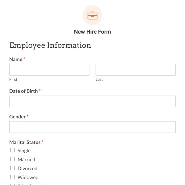 New Hire Form Template