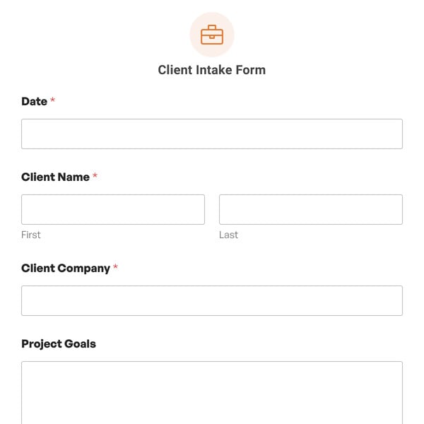 Client Intake Form Template