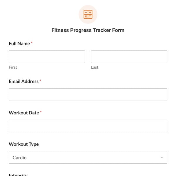 Fitness Progress Tracker Form Template