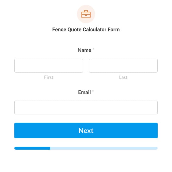 Fence Quote Calculator Form Template