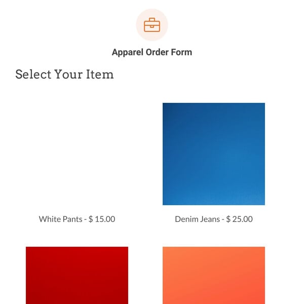 Apparel Order Form Template