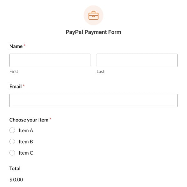PayPal Payment Form Template