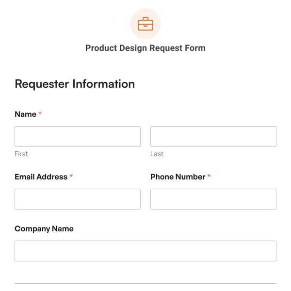 Product Design Request Form Template