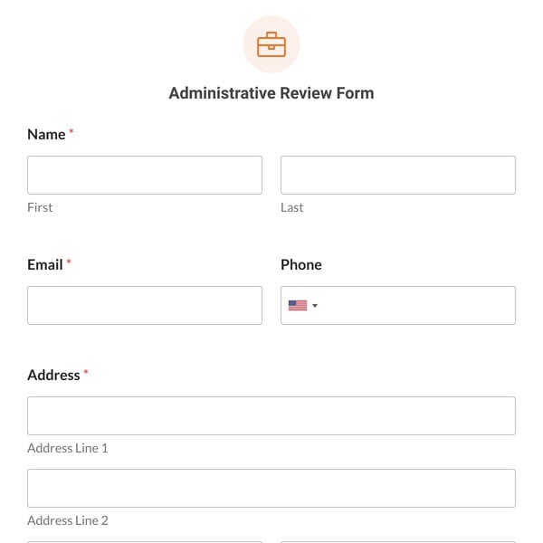 Administrative Review Form Template
