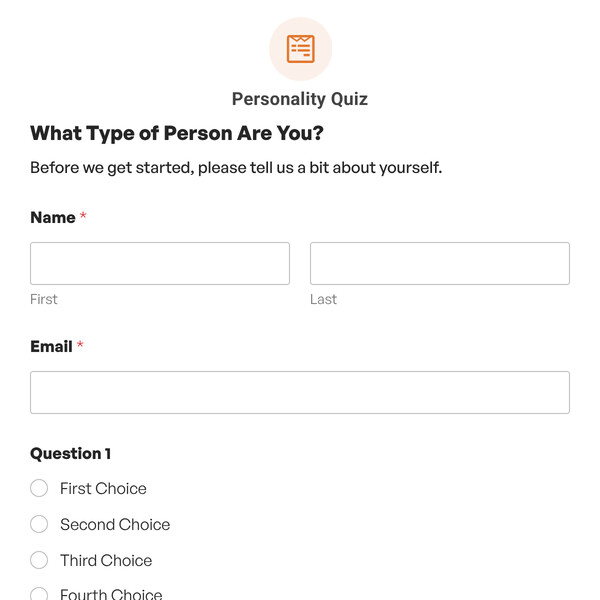 Personality Quiz Template