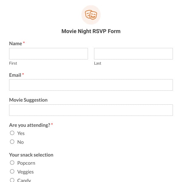 Movie Night RSVP Form Template