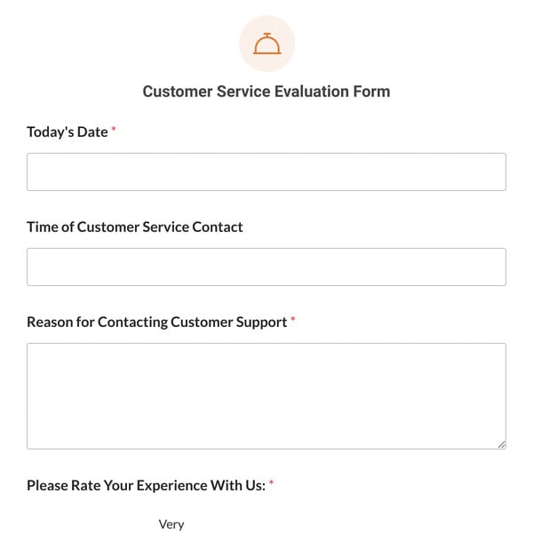 Customer Service Evaluation Form Template