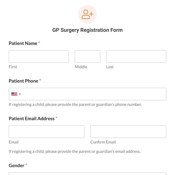 GP Surgery Registration Form Template