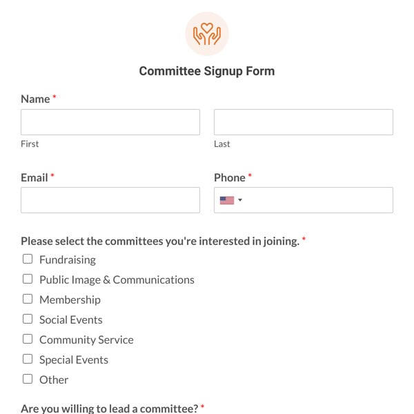 Committee Signup Form Template