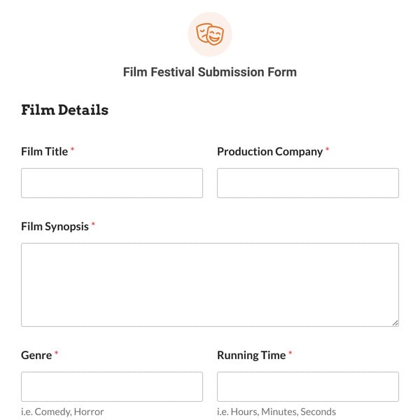 Film Festival Submission Form Template