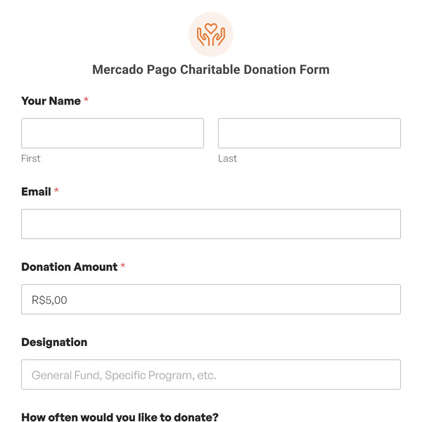 Mercado Pago Charitable Donation Form Template