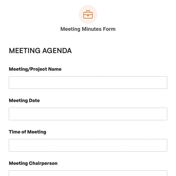 Meeting Minutes Form Template