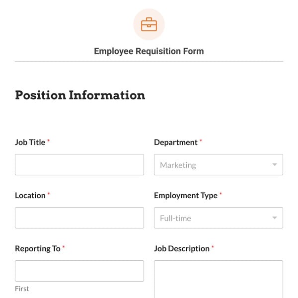 Employee Requisition Form Template