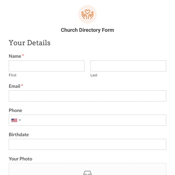 Church Directory Form Template